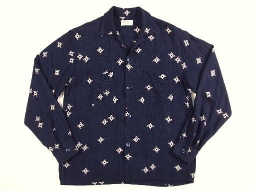 50's TOWN TOPIC カスリ アトミック柄 ヴィンテージ レーヨン オープン