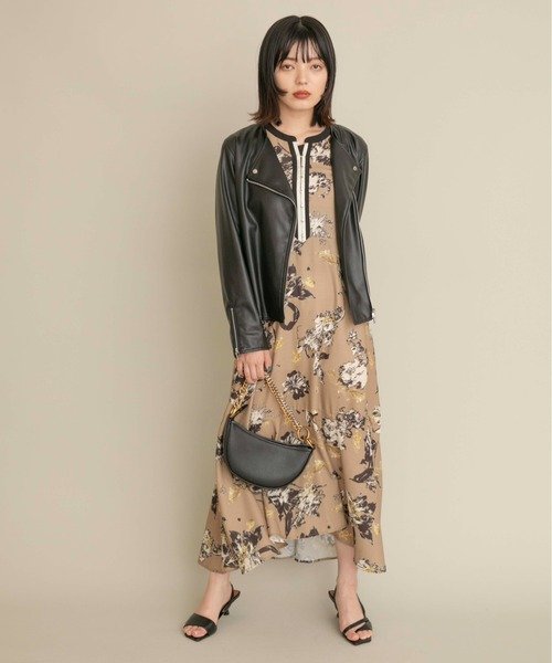 Eimee Law（エイミーロウ）の「バックフリル合成皮革ライダース