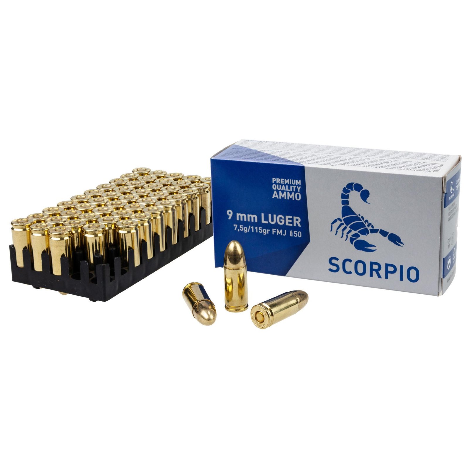 Scorpio Ammo 9mm 115 gr FMJ – 50 Rounds | Detroit Ammunition Company