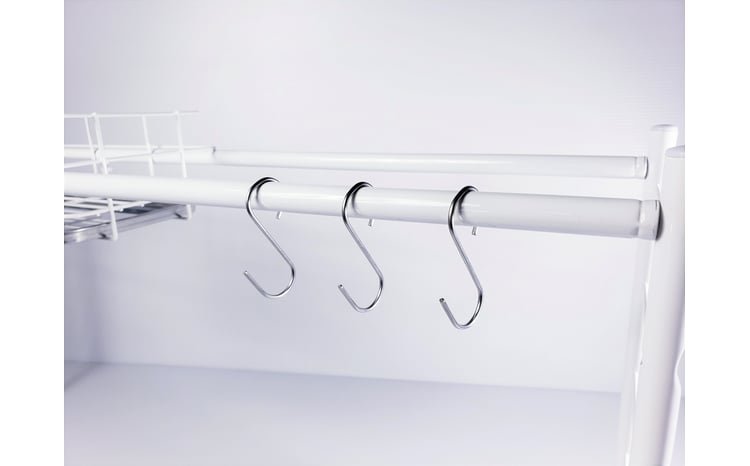 燕三条水切り直販店] シンク上 水切りラック スリム 白タイプ 水切り