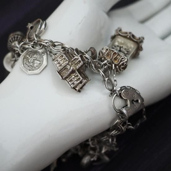 イギリス製 ヴィンテージシルバーチャームブレスレット