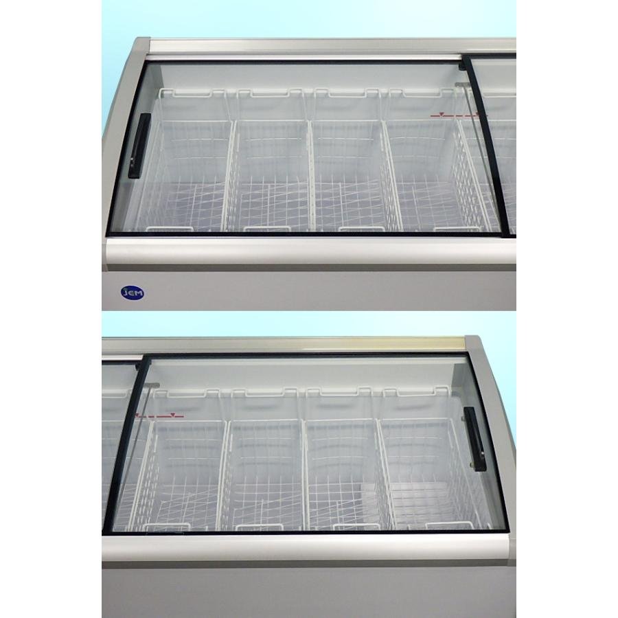 JCM ラウンド扉式 冷凍ショーケース LED照明付き 405L W1820xD697xH850