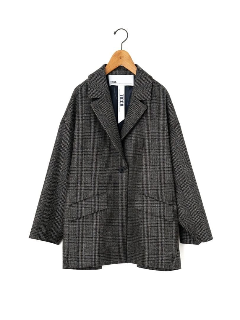 TICCA |チェックジャケコート/TBEA-521.グレーチェック TICCA｜ロキャロン チェック テント コート tbca-232-yo - Piu di