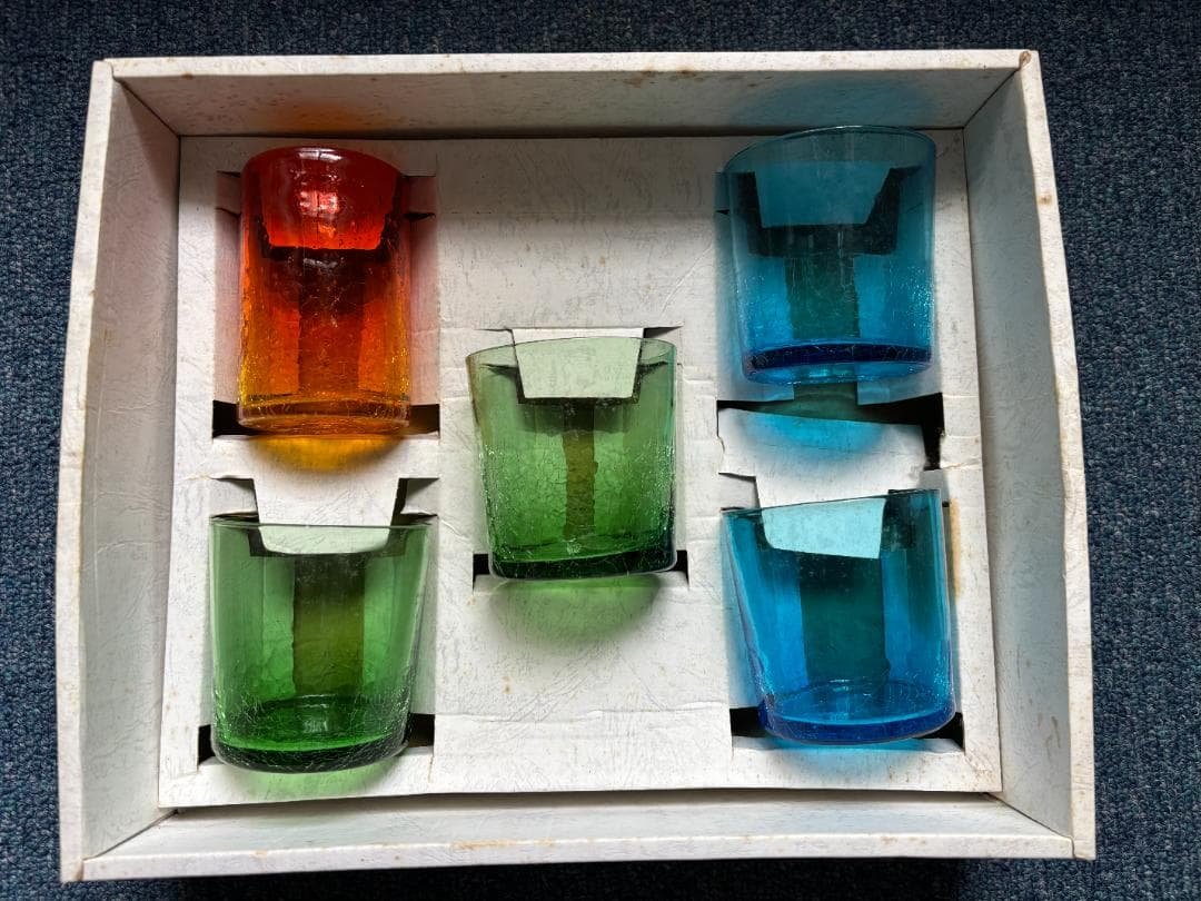 沖縄ガラス　カラフルガラスコップ5個セット 琉球ガラス グラス 沖縄 お土産 冷茶グラス コップ カップ 気泡の海