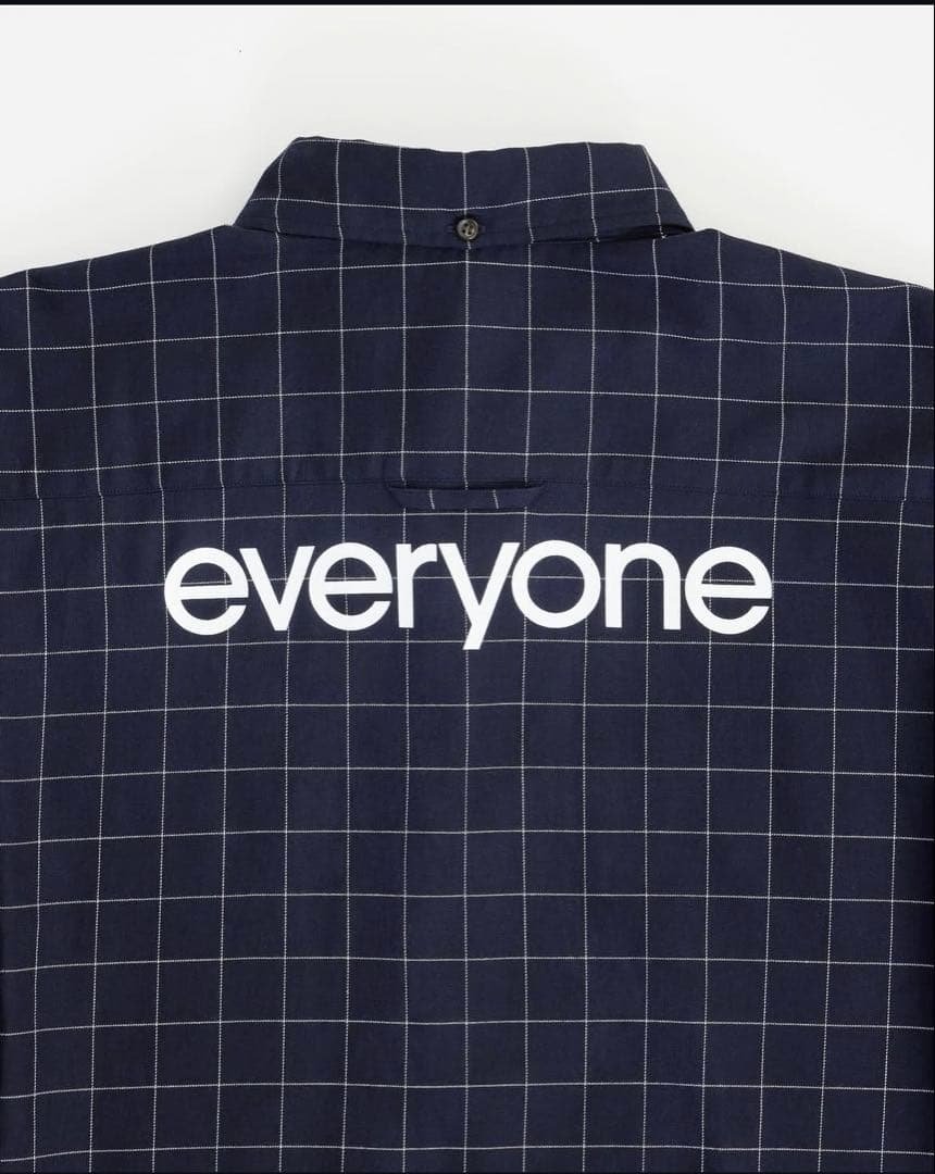 トップス back logo windowpane check b/d shirt Range Shirt - White w/ Navy Windowpane – &Collar